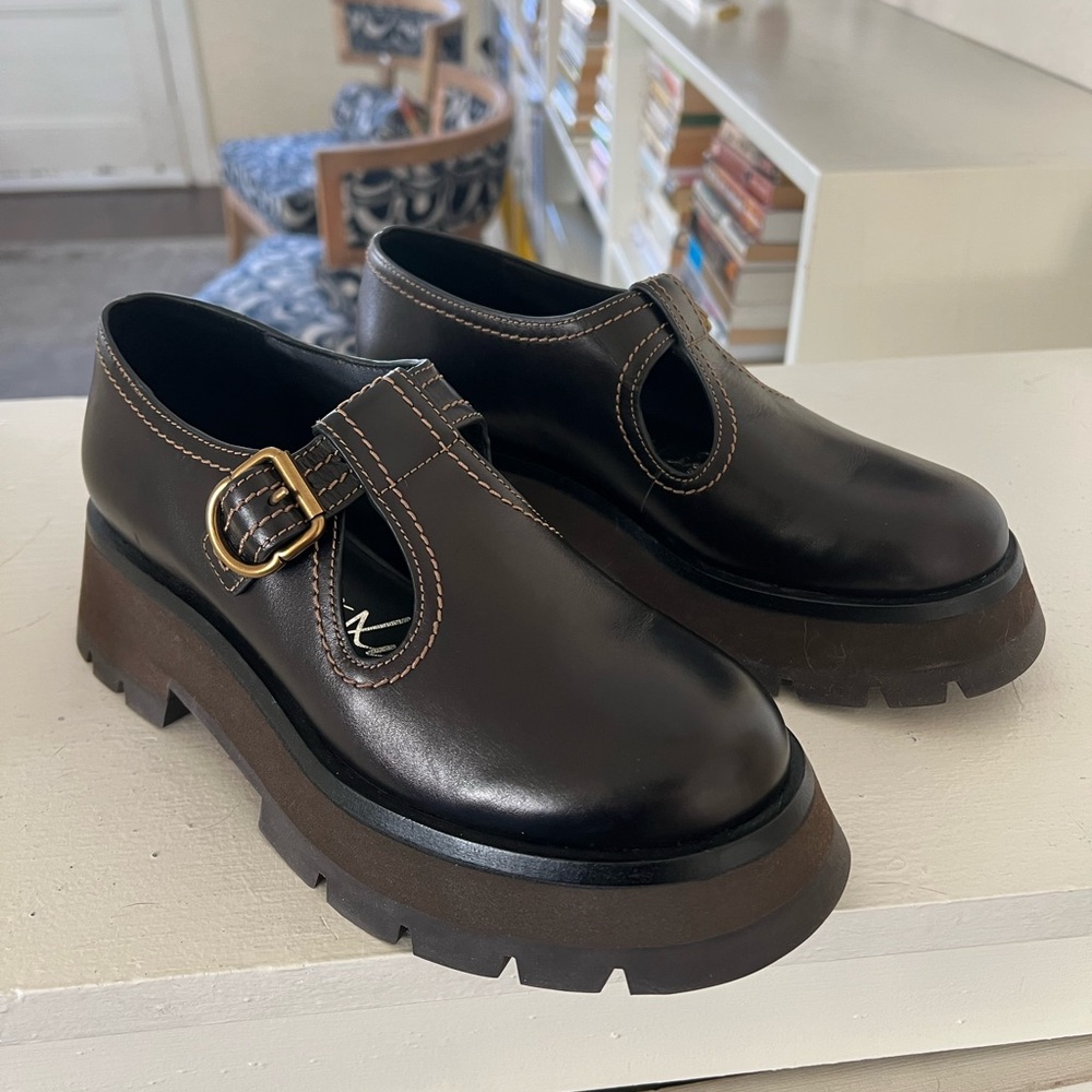 3.1 Phillip Lim - Kate Leather Mary Jane Loafers - Size 37.5